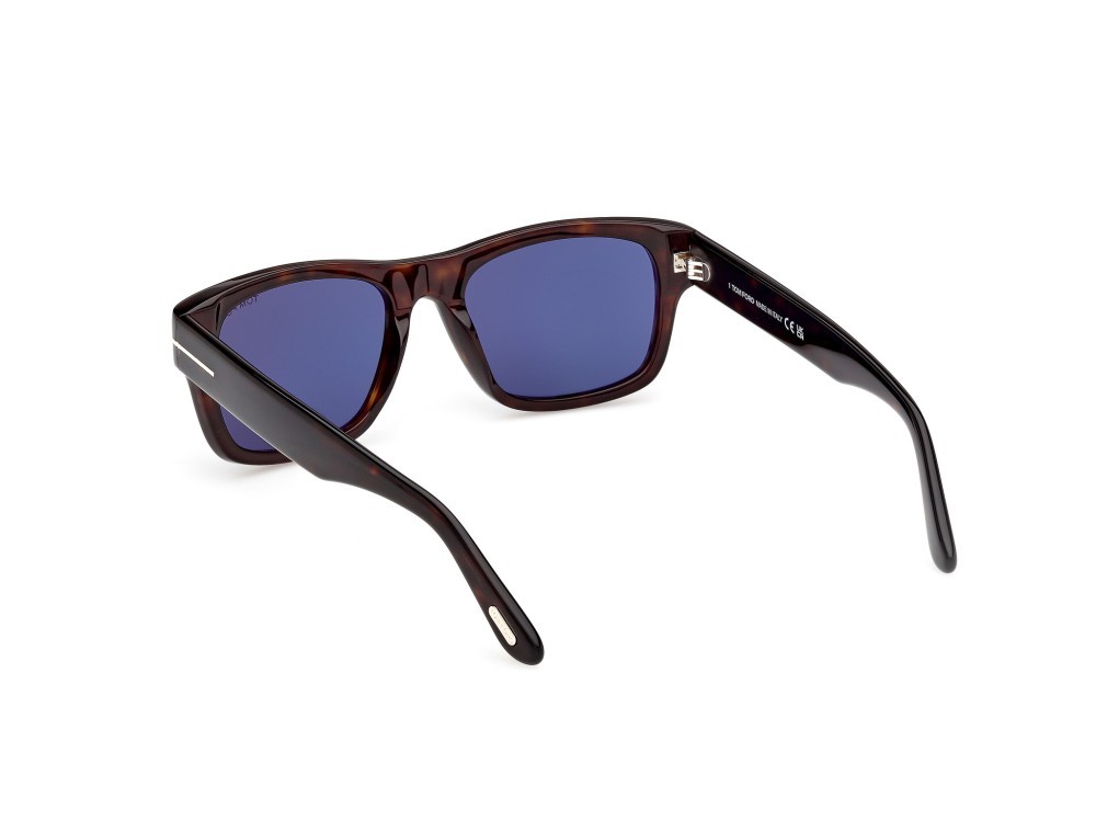 Sunglasses Tom Ford Smith-02 FT1303 (52V) color avana scura shape rectangle lenses blu
