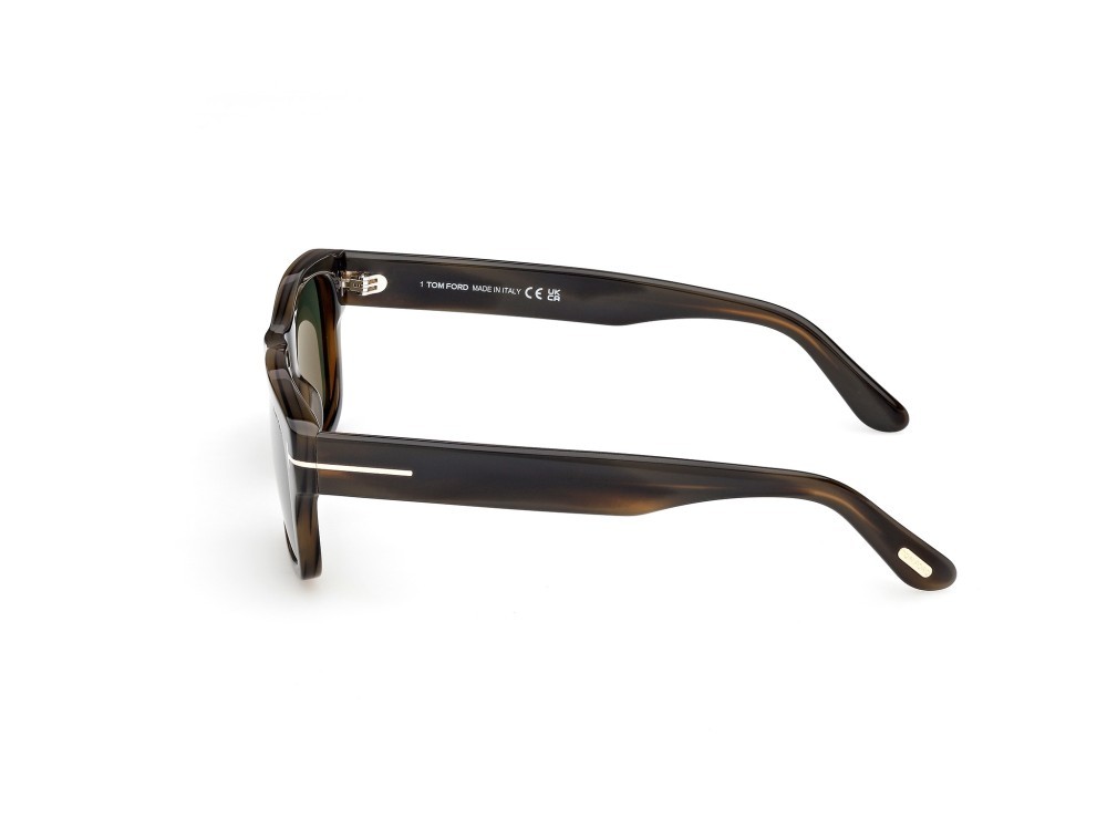 Sunglasses Tom Ford Smith-02 FT1303 (55N) color avana colorata shape rectangle lenses verde 