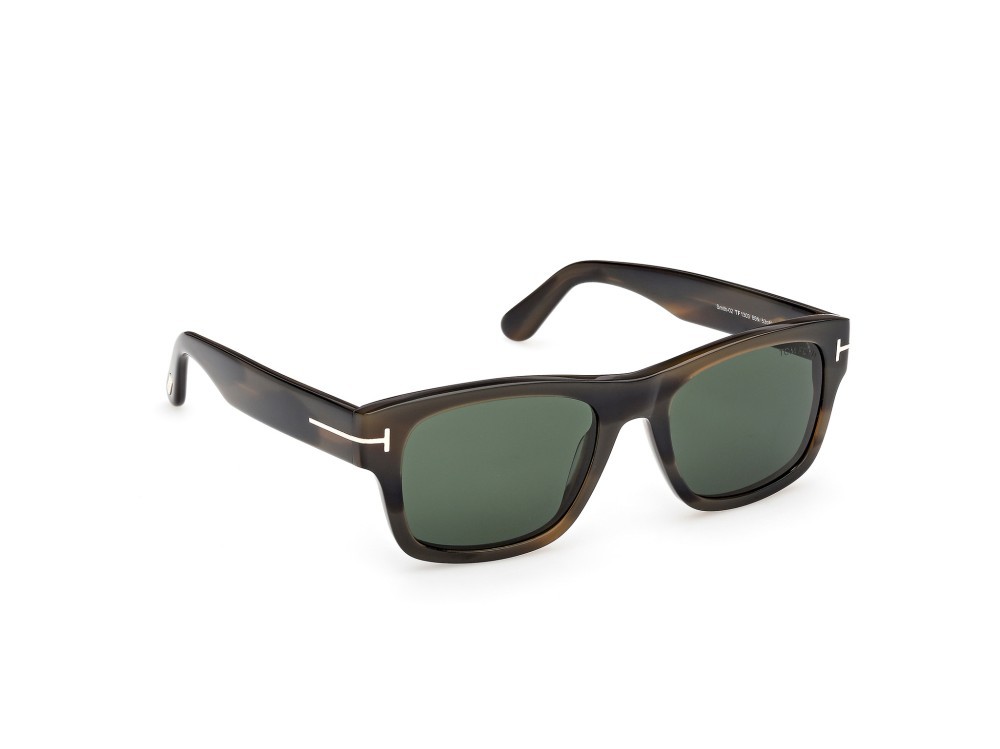 Sunglasses Tom Ford Smith-02 FT1303 (55N) color avana colorata shape rectangle lenses verde 
