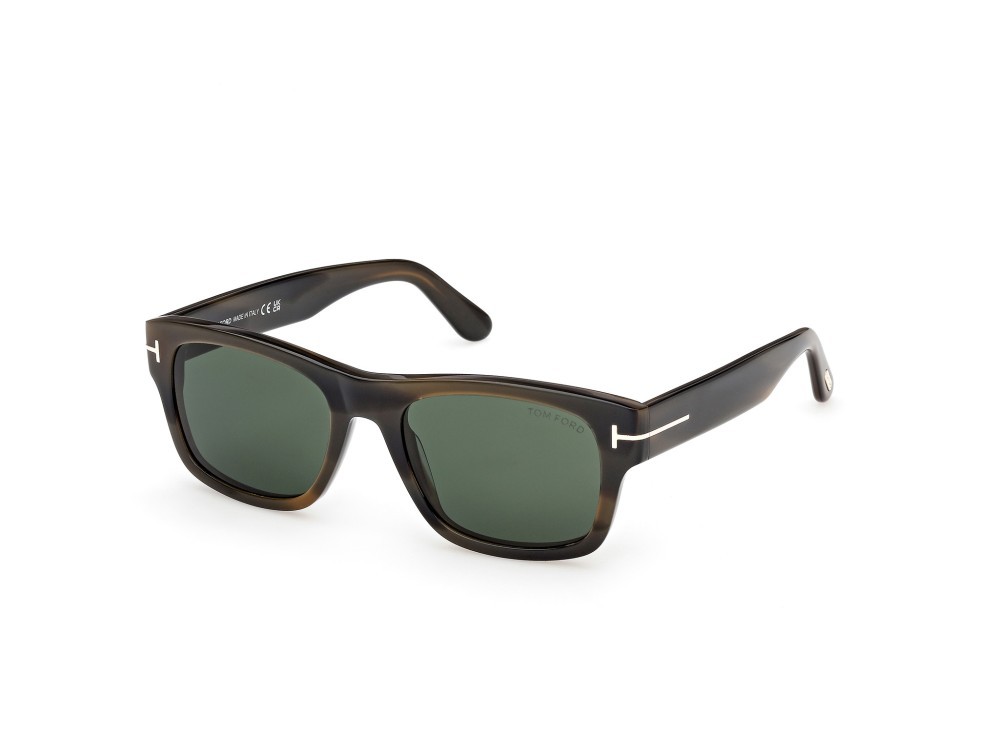 Sunglasses Tom Ford Smith-02 FT1303 (55N) color avana colorata shape rectangle lenses verde 