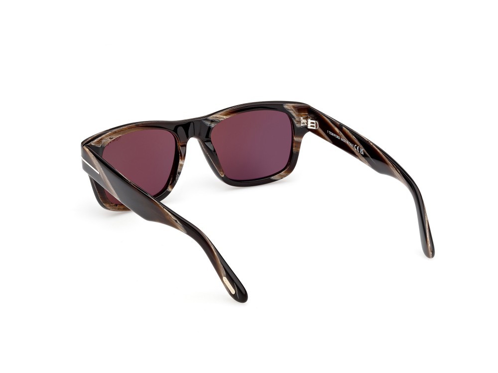 Sunglasses Tom Ford Smith-02 FT1303 (64E) color corno colorato shape rectangle lenses marrone