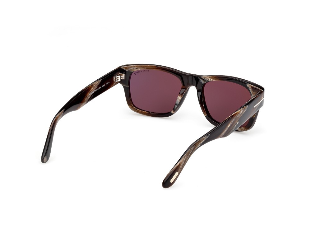 Sunglasses Tom Ford Smith-02 FT1303 (64E) color corno colorato shape rectangle lenses marrone