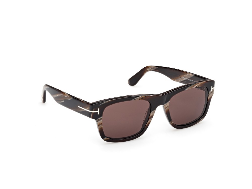Sunglasses Tom Ford Smith-02 FT1303 (64E) color corno colorato shape rectangle lenses marrone