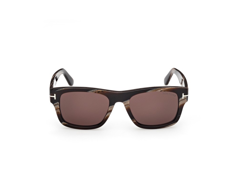 Sunglasses Tom Ford Smith-02 FT1303 (64E) color corno colorato shape rectangle lenses marrone