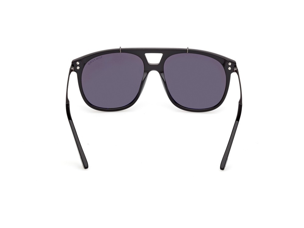 Occhiali da sole Tom Ford Sam-02 FT1306 (01A) colore nero lucido forma navigator lenti fumo 