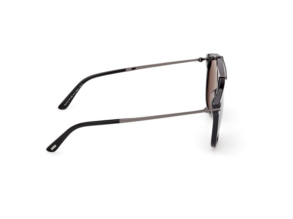 Occhiali da sole Tom Ford Sam-02 FT1306 (01A) colore nero lucido forma navigator lenti fumo 