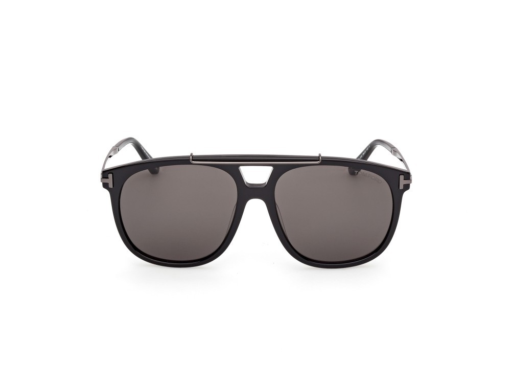 Occhiali da sole Tom Ford Sam-02 FT1306 (01A) colore nero lucido forma navigator lenti fumo 