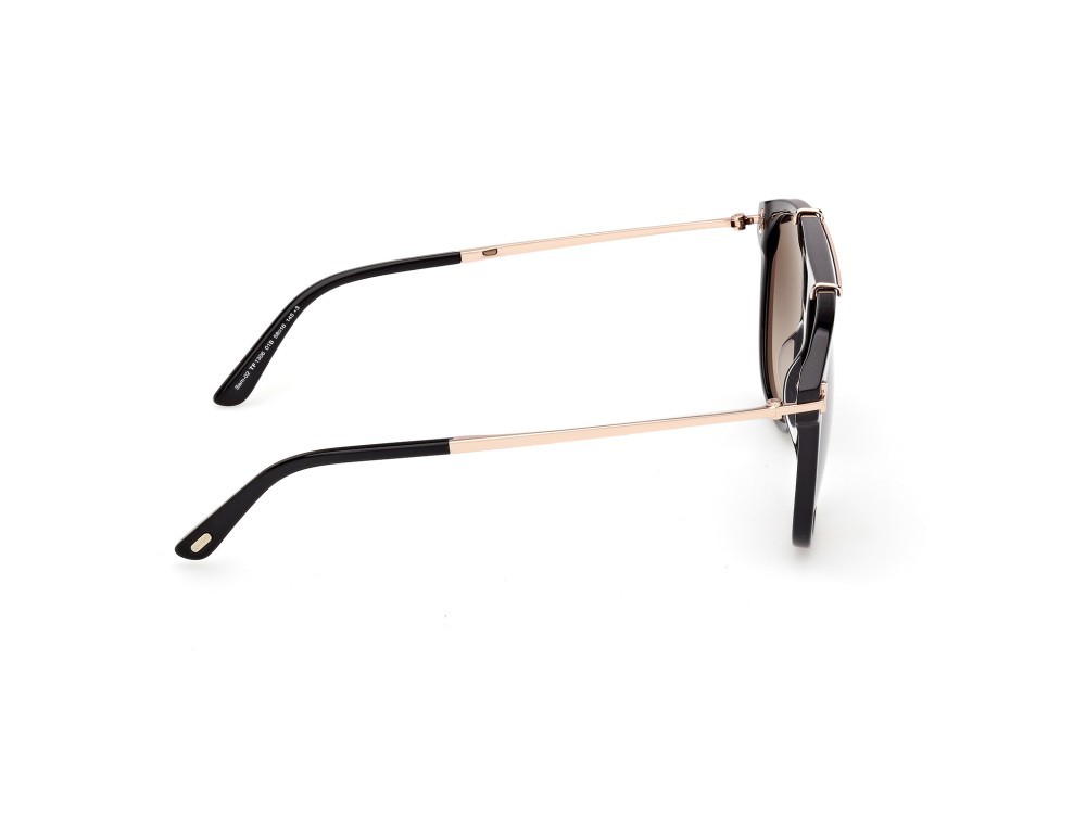 Occhiali da sole Tom Ford Sam-02 FT1306 (01B) colore nero lucido forma navigator lenti fumo grad.