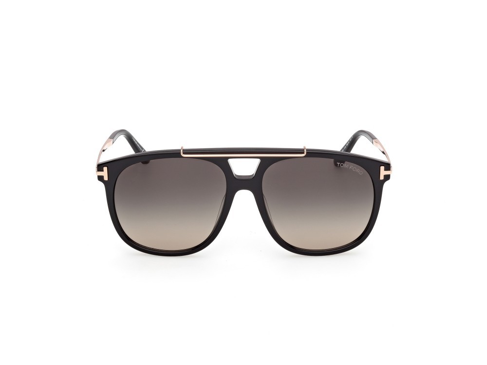 Occhiali da sole Tom Ford Sam-02 FT1306 (01B) colore nero lucido forma navigator lenti fumo grad.