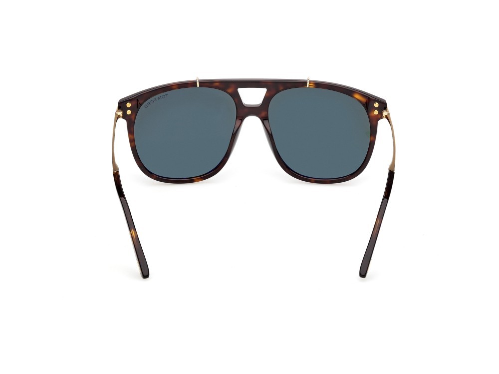 Occhiali da sole Tom Ford Sam-02 FT1306 (52N) colore avana scura  forma navigator lenti verde
