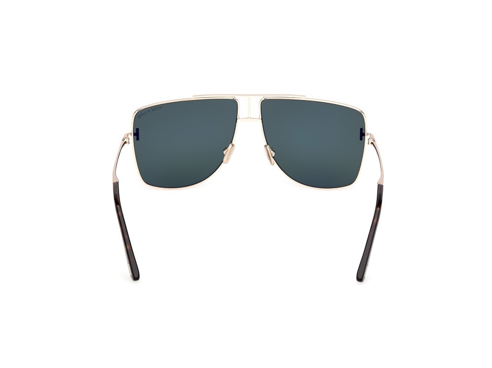 Occhiali da sole Tom Ford Eliott-02 FT1307 (28N) colore oro rosé lucido forma navigator lenti verde