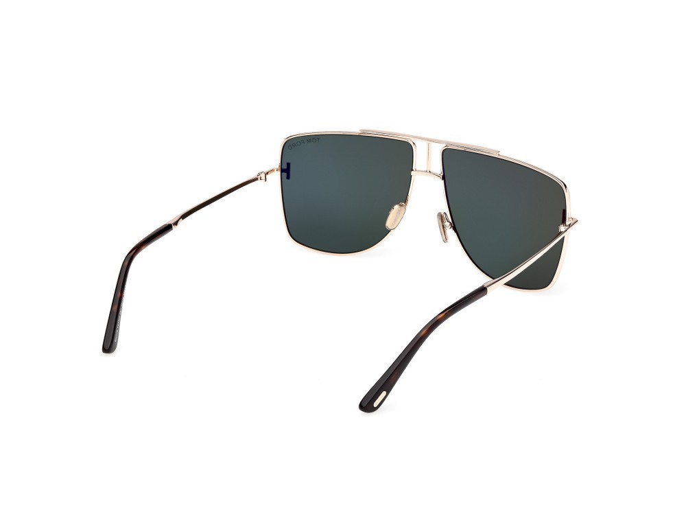 Occhiali da sole Tom Ford Eliott-02 FT1307 (28N) colore oro rosé lucido forma navigator lenti verde