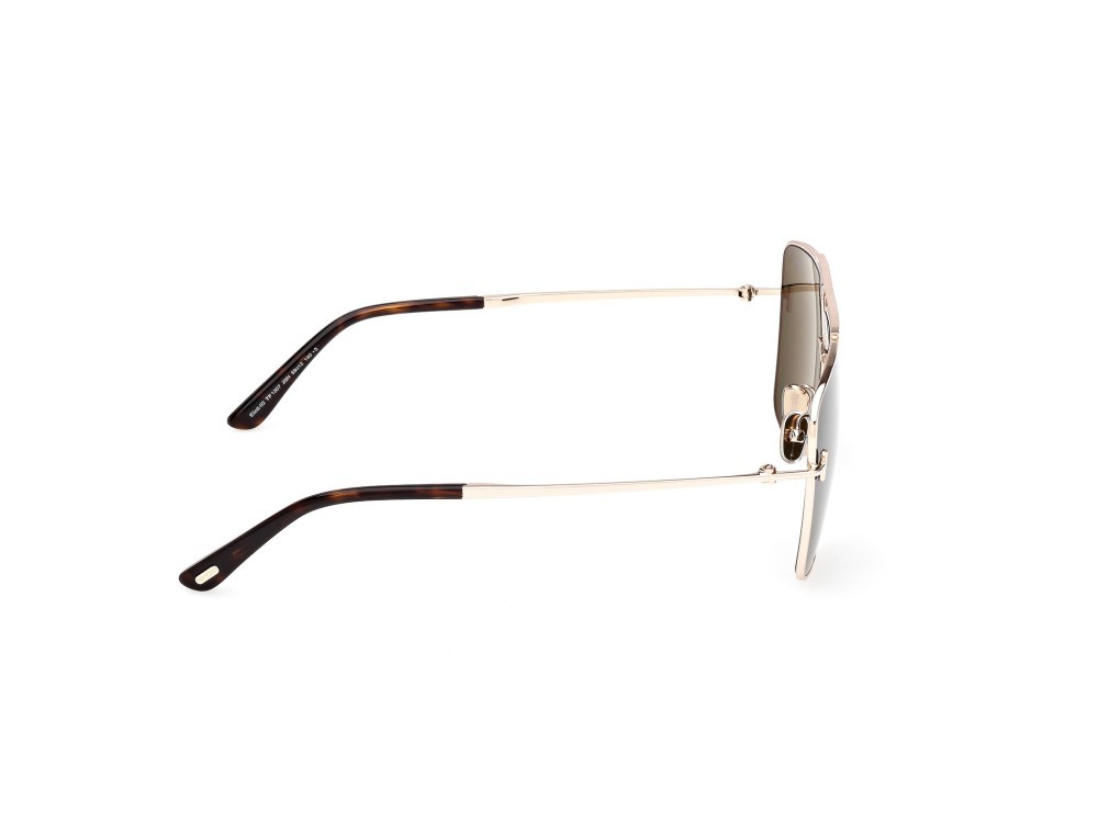 Occhiali da sole Tom Ford Eliott-02 FT1307 (28N) colore oro rosé lucido forma navigator lenti verde