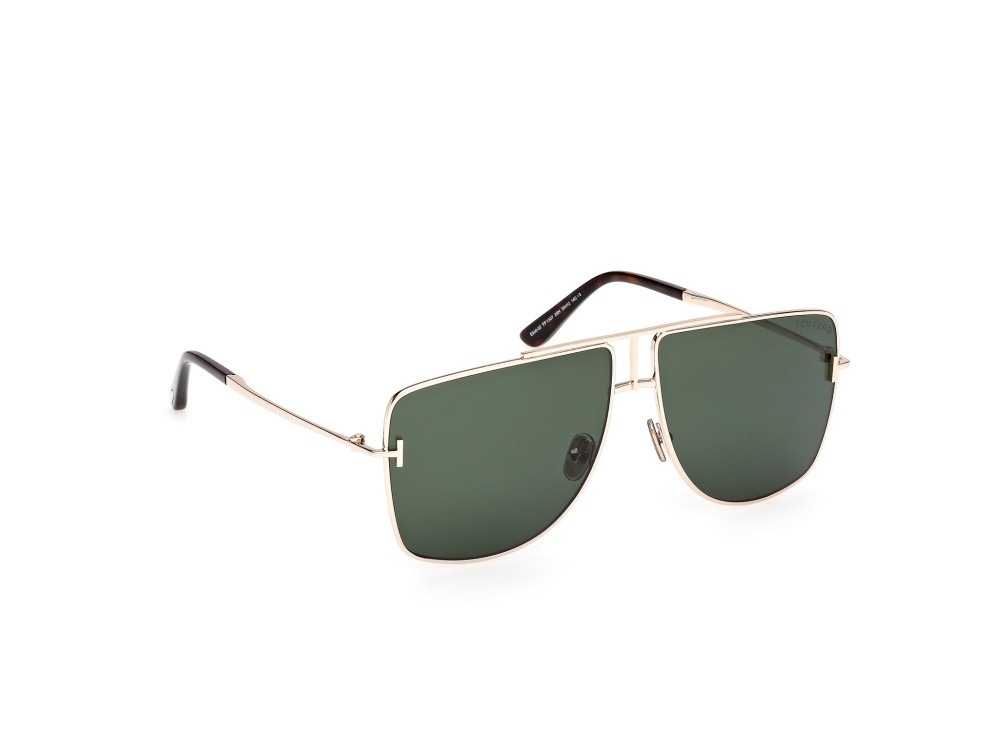 Occhiali da sole Tom Ford Eliott-02 FT1307 (28N) colore oro rosé lucido forma navigator lenti verde