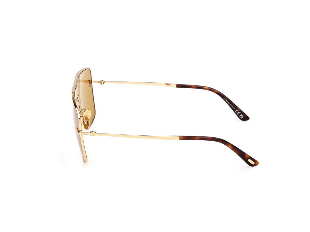 Occhiali da sole Tom Ford Eliott-02 FT1307 (30E) colore oro endura lucido forma navigator lenti marrone
