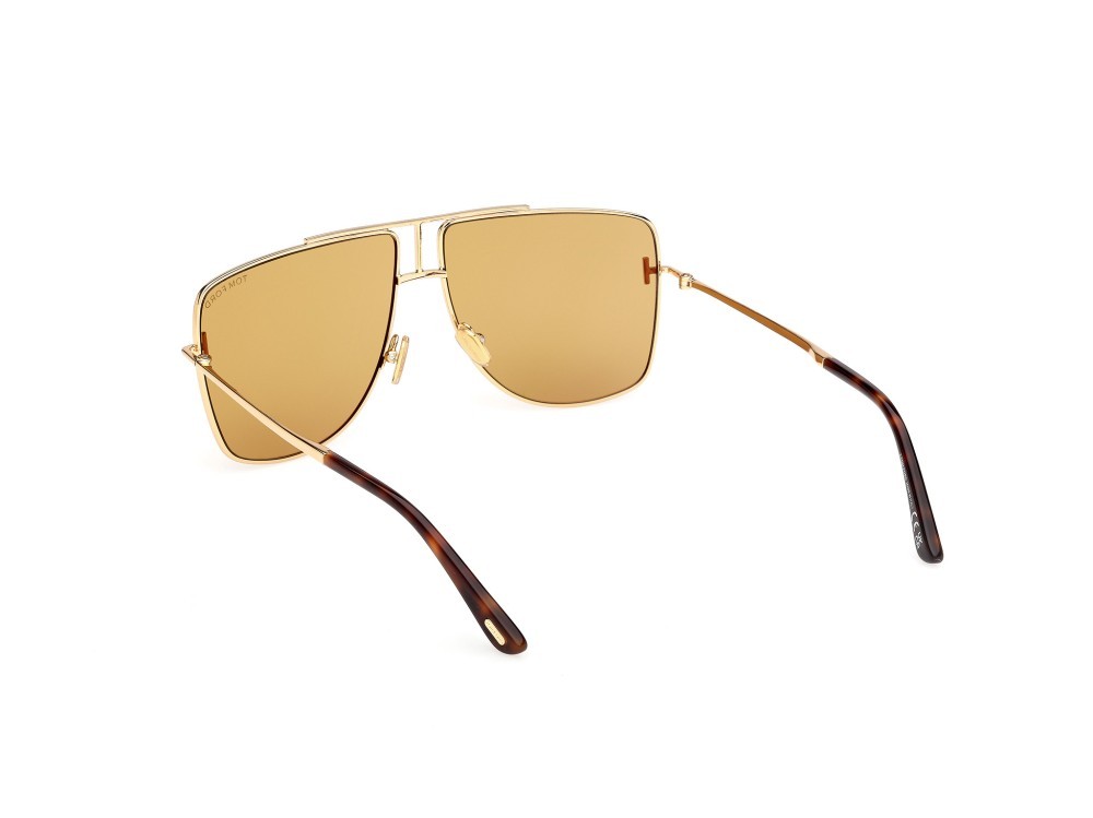 Occhiali da sole Tom Ford Eliott-02 FT1307 (30E) colore oro endura lucido forma navigator lenti marrone