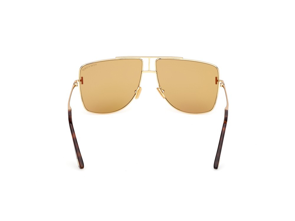 Occhiali da sole Tom Ford Eliott-02 FT1307 (30E) colore oro endura lucido forma navigator lenti marrone