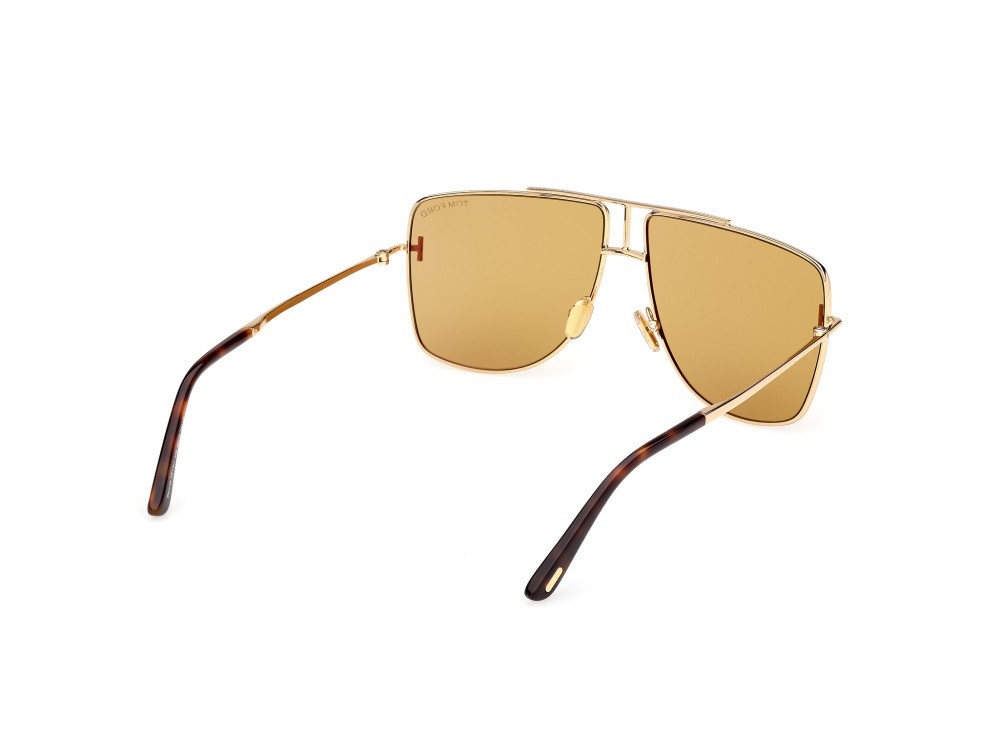 Occhiali da sole Tom Ford Eliott-02 FT1307 (30E) colore oro endura lucido forma navigator lenti marrone