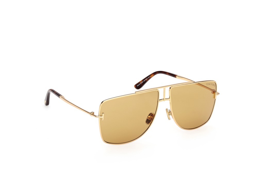 Occhiali da sole Tom Ford Eliott-02 FT1307 (30E) colore oro endura lucido forma navigator lenti marrone