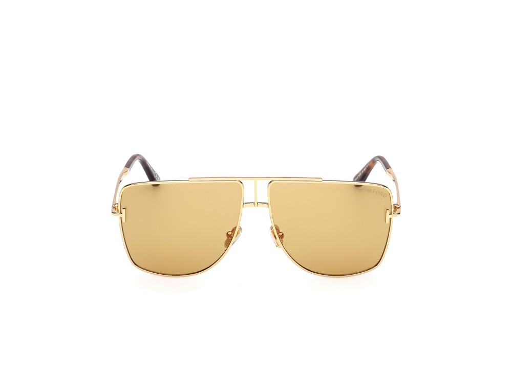 Occhiali da sole Tom Ford Eliott-02 FT1307 (30E) colore oro endura lucido forma navigator lenti marrone