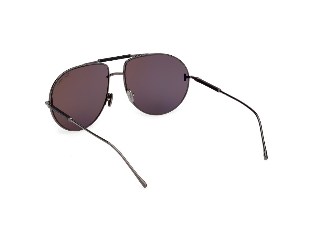 Occhiali da sole Tom Ford Lou-02 FT1308 (08A) colore antracite lucido forma aviator lenti fumo