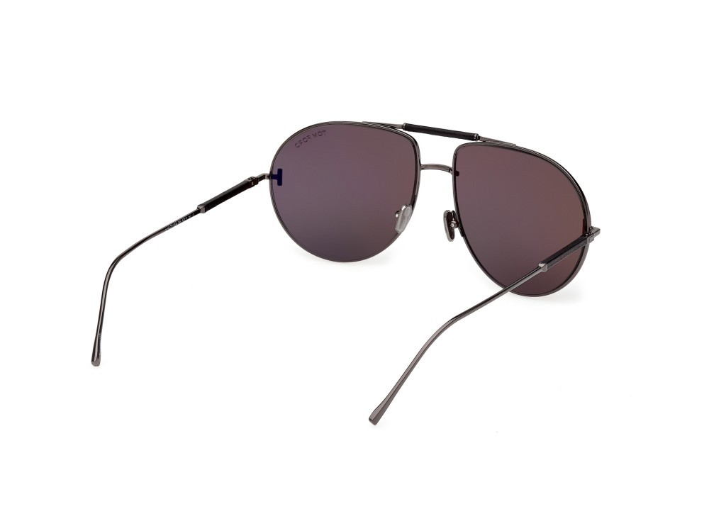 Occhiali da sole Tom Ford Lou-02 FT1308 (08A) colore antracite lucido forma aviator lenti fumo