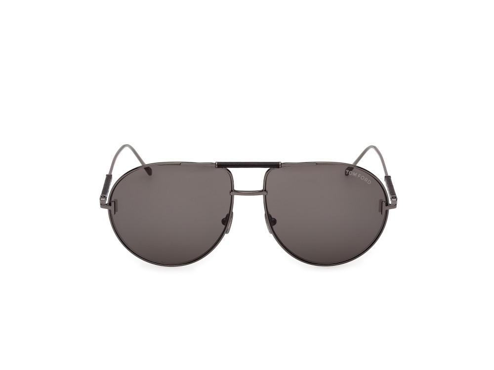 Occhiali da sole Tom Ford Lou-02 FT1308 (08A) colore antracite lucido forma aviator lenti fumo
