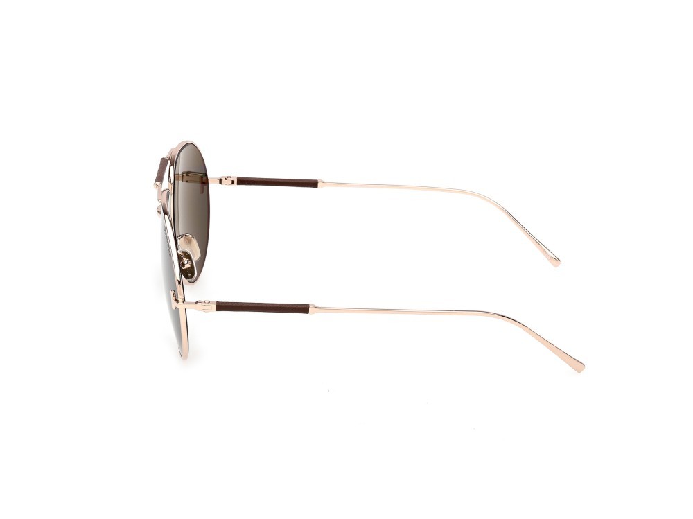 Occhiali da sole Tom Ford Lou-02 FT1308 (28N) colore oro rosé lucido forma aviator lenti verde
