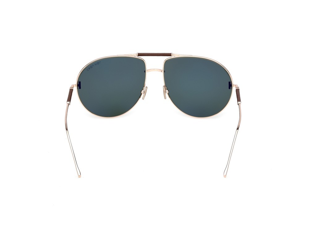 Occhiali da sole Tom Ford Lou-02 FT1308 (28N) colore oro rosé lucido forma aviator lenti verde
