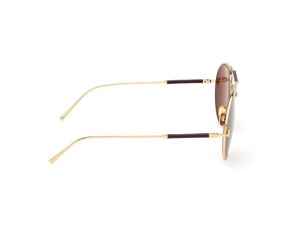 Occhiali da sole Tom Ford Lou-02 FT1308 (30E) colore oro endura lucido forma aviator lenti marrone