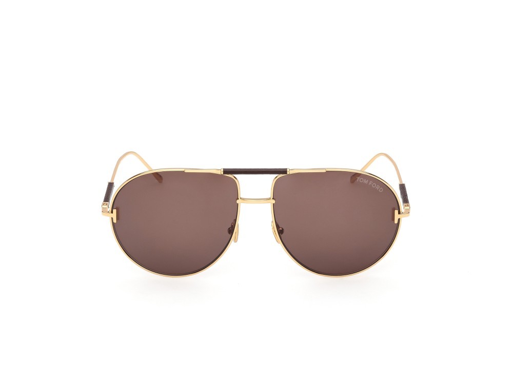 Occhiali da sole Tom Ford Lou-02 FT1308 (30E) colore oro endura lucido forma aviator lenti marrone