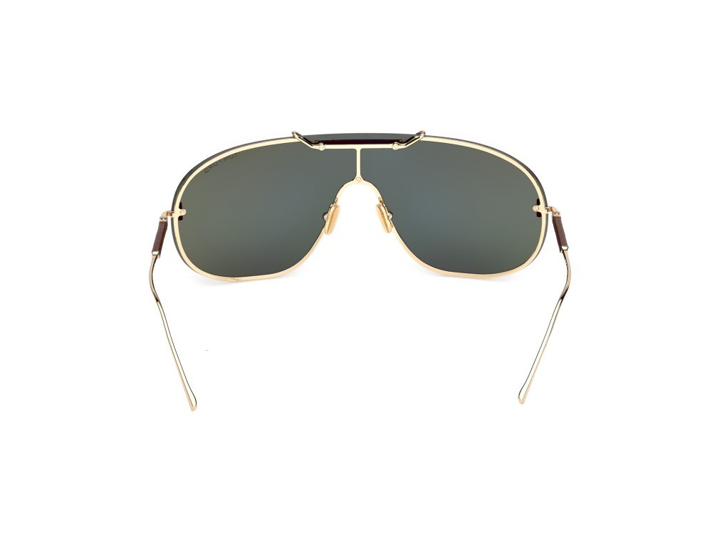 Occhiali da sole Tom Ford Tyler-02 FT1309 (30N) colore oro endura lucido forma mask lenti verde