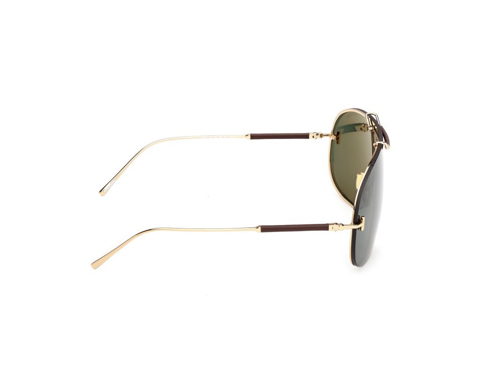 Occhiali da sole Tom Ford Tyler-02 FT1309 (30N) colore oro endura lucido forma mask lenti verde