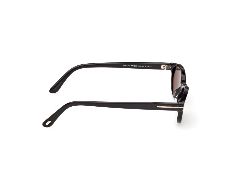 Sunglasses Tom Ford Chloe-02 FT1310 (01A) color nero lucido shape oval lenses fumo