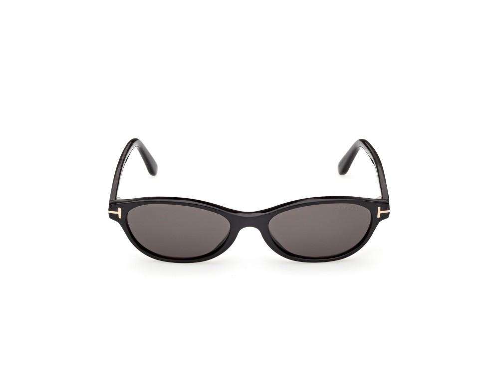 Sunglasses Tom Ford Chloe-02 FT1310 (01A) color nero lucido shape oval lenses fumo