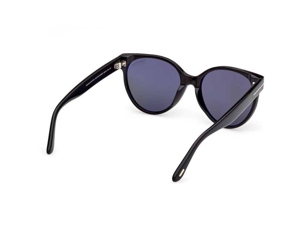 Sunglasses Tom Ford tallulah-02 FT1311 (01D) color nero lucido shape round lenses fumo polar.