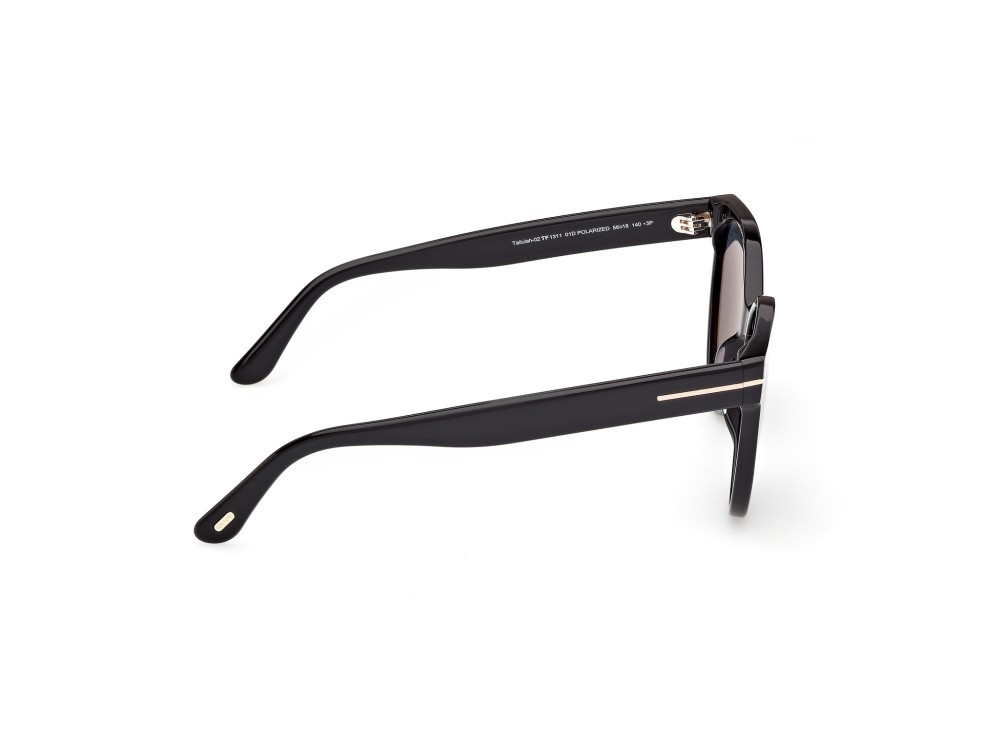 Sunglasses Tom Ford tallulah-02 FT1311 (01D) color nero lucido shape round lenses fumo polar.