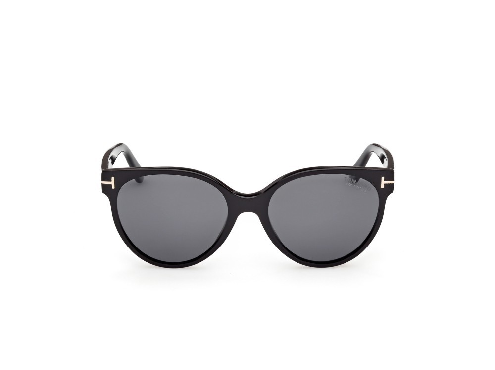 Sunglasses Tom Ford tallulah-02 FT1311 (01D) color nero lucido shape round lenses fumo polar.