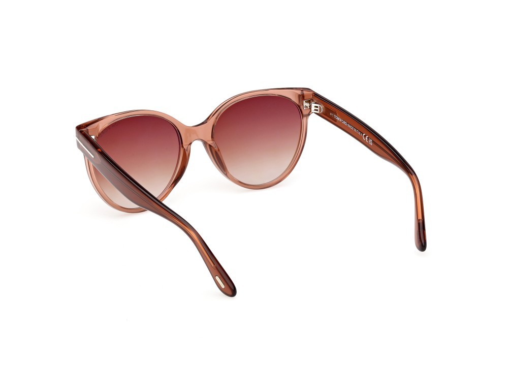 Sunglasses Tom Ford tallulah-02 FT1311 (45F) color marrone chiaro lucido shape round lenses marrone sfumato