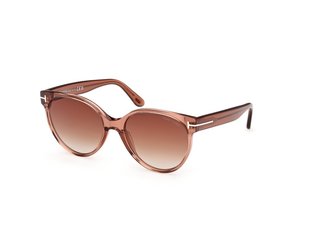 Sunglasses Tom Ford tallulah-02 FT1311 (45F) color marrone chiaro lucido shape round lenses marrone sfumato