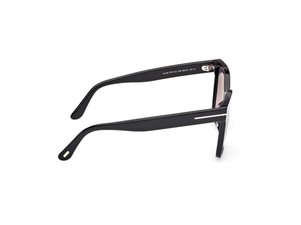 Sunglasses Tom Ford Iris-02 FT1312 (01B) color nero lucido shape butterfly lenses fumo grad.