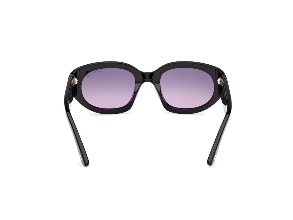 Sunglasses Tom Ford Arizona-02 FT1313 (01B) color nero lucido shape rectangle lenses fumo grad.