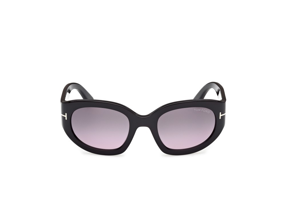Sunglasses Tom Ford Arizona-02 FT1313 (01B) color nero lucido shape rectangle lenses fumo grad.