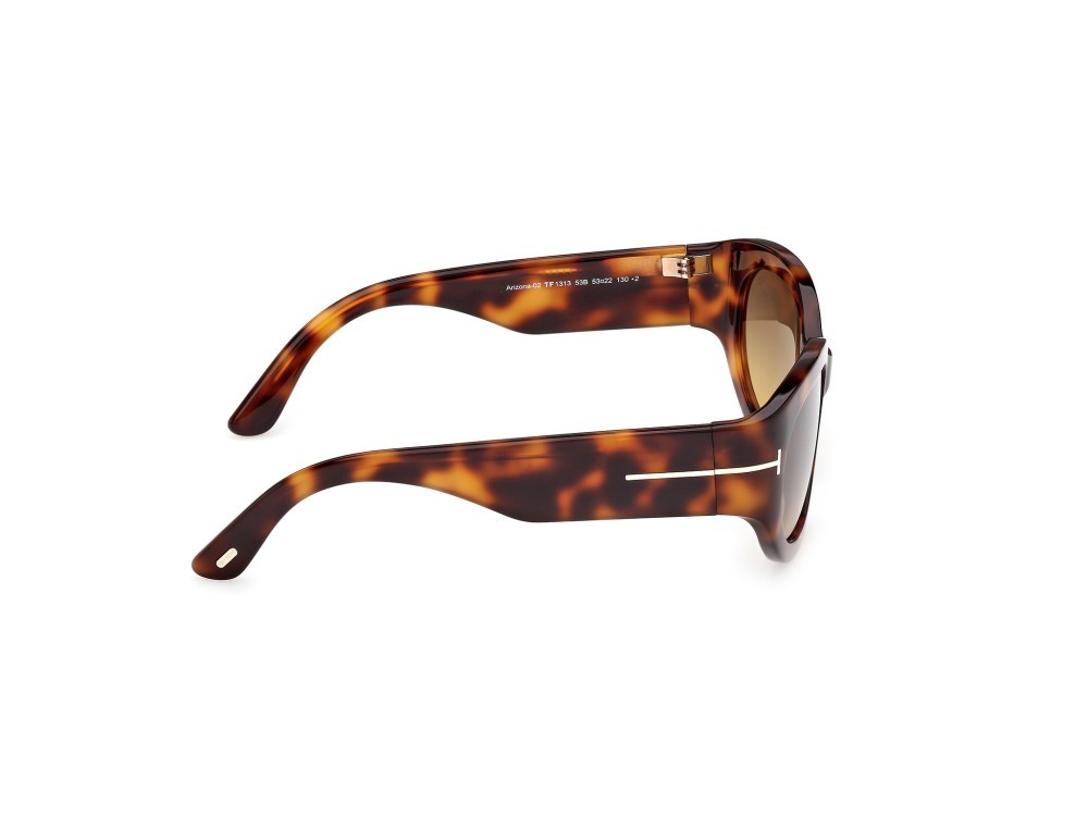 Sunglasses Tom Ford Arizona-02 FT1313 (53B) color avana bionda shape rectangle lenses fumo grad.