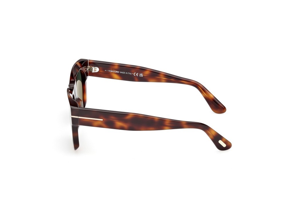 Sunglasses Tom Ford Emma-02 FT1314 (53N) color avana bionda  shape square lenses verde