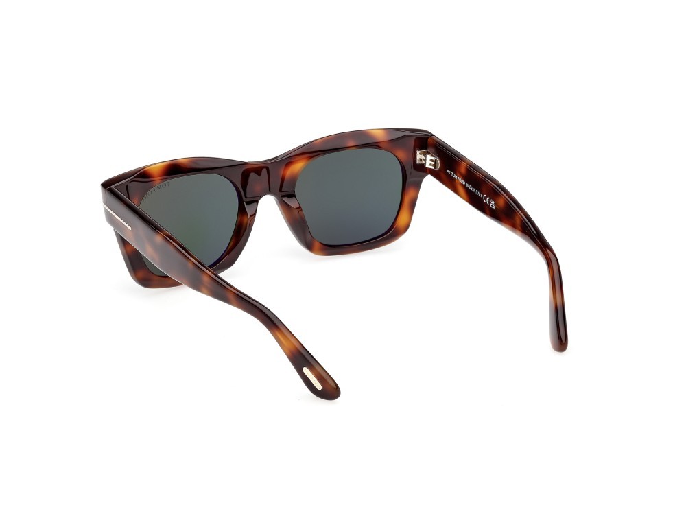 Sunglasses Tom Ford Emma-02 FT1314 (53N) color avana bionda  shape square lenses verde