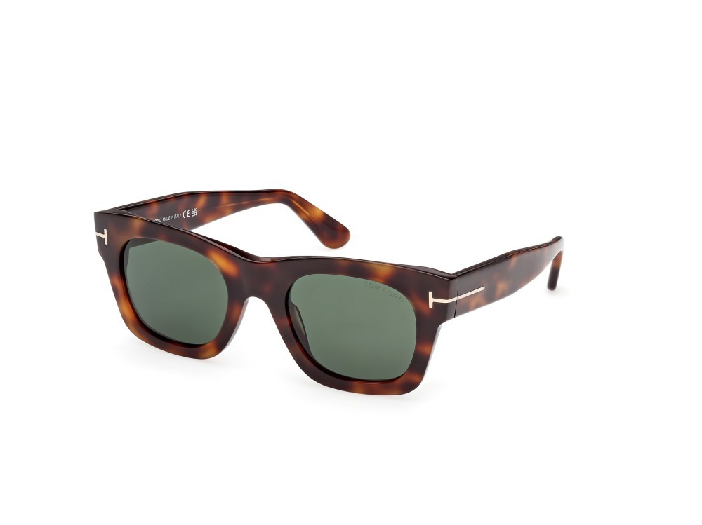 Sunglasses Tom Ford Emma-02 FT1314 (53N) color avana bionda  shape square lenses verde