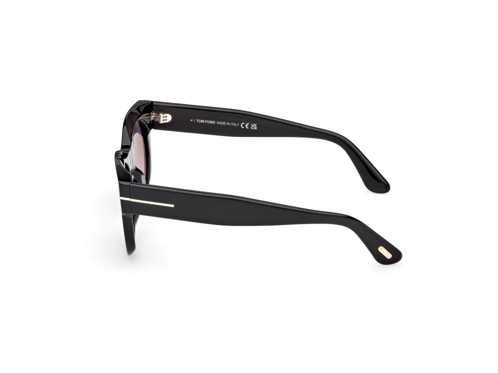 Sunglasses Tom Ford Marine-02 FT1315 (01B) color nero lucido shape round lenses fumo grad.