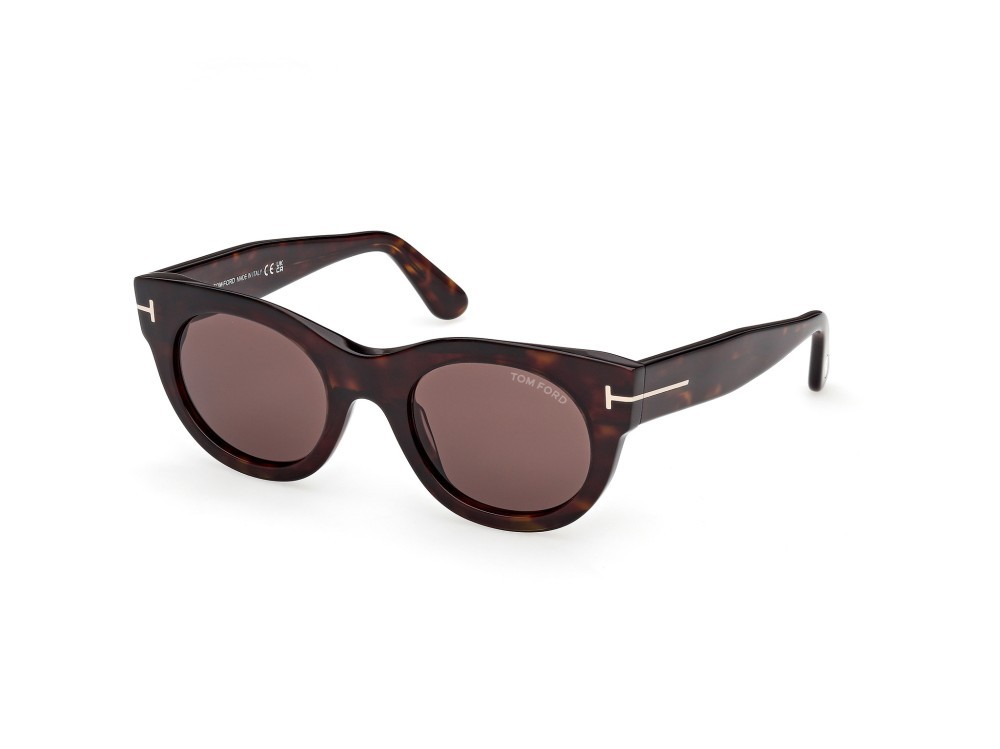 Sunglasses Tom Ford Marine-02 FT1315 (52E) color avana scura shape round lenses marrone