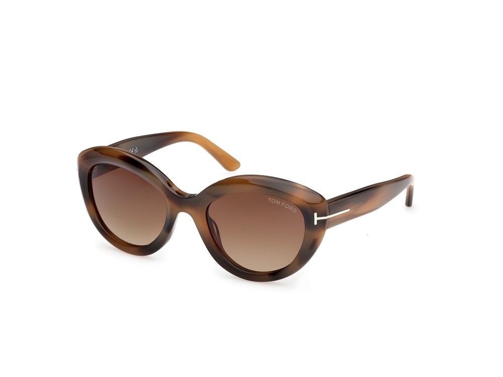 Sonnenbrillen Tom Ford Stacy-02 FT1316 (55F) farbe avana colorata form cat-eye gläser marrone sfumato